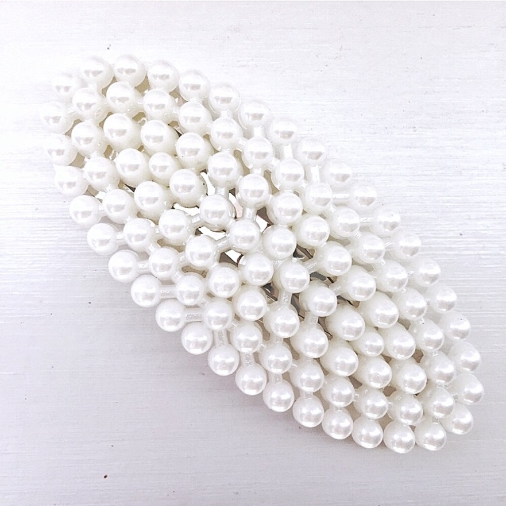 ⚜️[𝟯/$𝟭𝟯]⚜️Silver Pearl Hair Clip Barrette NEW - Picture 5 of 8